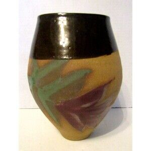 Doe Ridge Pottery Vase Bob Meier Artist Signed Folk Art Boone NC